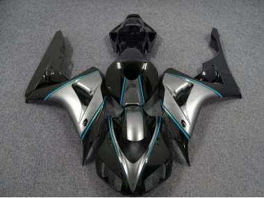Outlet 2006-2007 Honda CBR1000RR Motorcycle Fairings - Silver with Blue Pin Stripe
