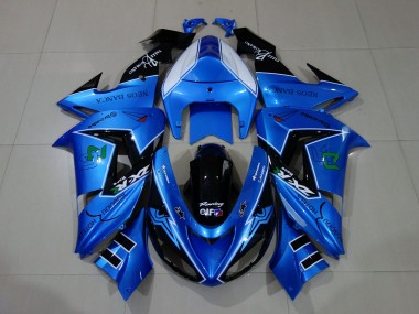 Outlet 2006-2007 Kawasaki ZX10R Motorcycle Fairings - Liquid Blue & Logos