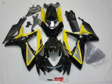 Outlet 2006-2007 Suzuki GSXR 600-750 Motorcycle Fairings - Black and Yellow Oh Ah