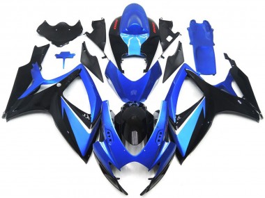 Outlet 2006-2007 Suzuki GSXR 600-750 Motorcycle Fairings - Blue and Black Special With Red Decals