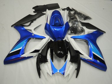 Outlet 2006-2007 Suzuki GSXR 600-750 Motorcycle Fairings - Blue and White