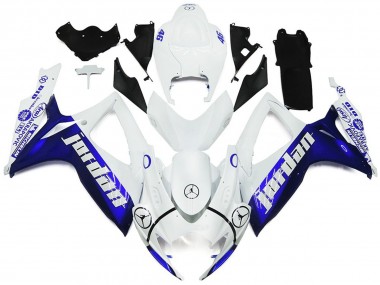 Outlet 2006-2007 Suzuki GSXR 600-750 Motorcycle Fairings - Blue and White Jordan Gloss Style