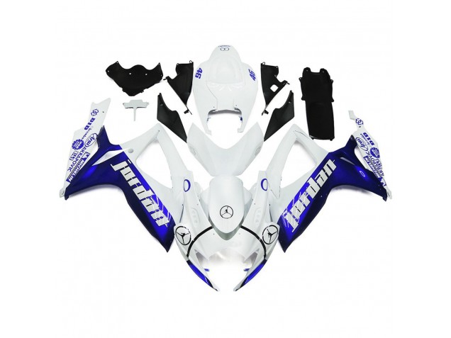 Outlet 2006-2007 Suzuki GSXR 600-750 Motorcycle Fairings - Blue and White Jordan Gloss Style Outlet 2006-2007 Suzuki GSXR 600-750 Motorcycle Fairings - Blue and White Jordan Gloss Style