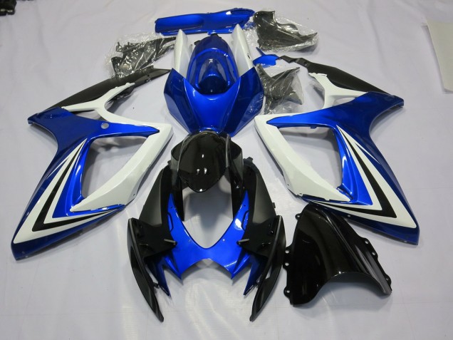 Outlet 2006-2007 Suzuki GSXR 600-750 Motorcycle Fairings - Blue Black and White