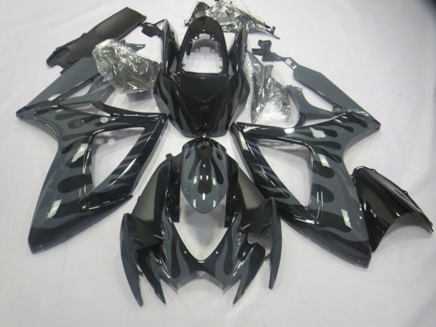 Outlet 2006-2007 Suzuki GSXR 600-750 Motorcycle Fairings - Grey Flame Outlet 2006-2007 Suzuki GSXR 600-750 Motorcycle Fairings - Grey Flame