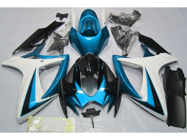 Outlet 2006-2007 Suzuki GSXR 600-750 Motorcycle Fairings - Light Blue & White