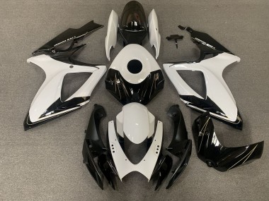 Outlet 2006-2007 Suzuki GSXR 600-750 Motorcycle Fairings - Matte Black and Gloss White