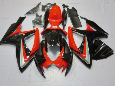 Outlet 2006-2007 Suzuki GSXR 600-750 Motorcycle Fairings - Orange Silver and Black