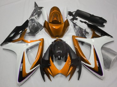 Outlet 2006-2007 Suzuki GSXR 600-750 Motorcycle Fairings - Orange & White Debadged