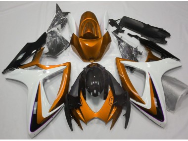 Outlet 2006-2007 Suzuki GSXR 600-750 Motorcycle Fairings - Orange & White Debadged