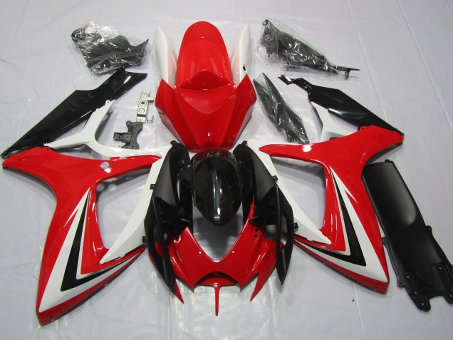 Outlet 2006-2007 Suzuki GSXR 600-750 Motorcycle Fairings - Red Black and White