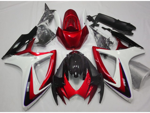 Outlet 2006-2007 Suzuki GSXR 600-750 Motorcycle Fairings - Red & White Debadged Outlet 2006-2007 Suzuki GSXR 600-750 Motorcycle Fairings - Red & White Debadged