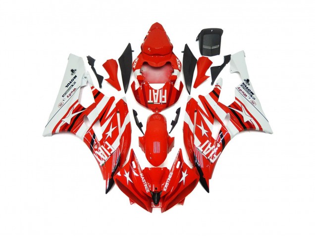 Outlet 2006-2007 Yamaha R6 Motorcycle Fairings - Red and White Star Fiat