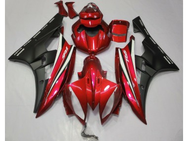 Outlet 2006-2007 Yamaha R6 Motorcycle Fairings - Red Black and White