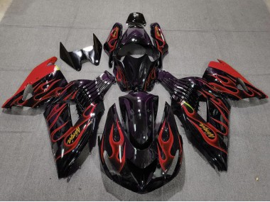 Outlet 2006-2011 Kawasaki ZX14R Motorcycle Fairings - Red Flame