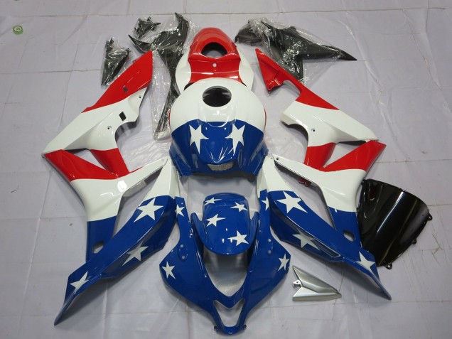 Outlet 2007-2008 Honda CBR600RR Motorcycle Fairings - American Flag Outlet 2007-2008 Honda CBR600RR Motorcycle Fairings - American Flag
