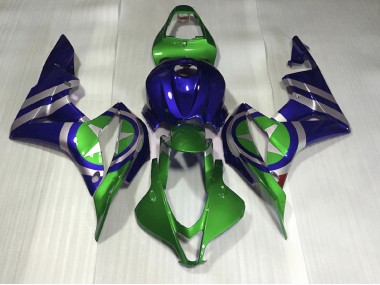 Outlet 2007-2008 Honda CBR600RR Motorcycle Fairings - Blue Green Captain America