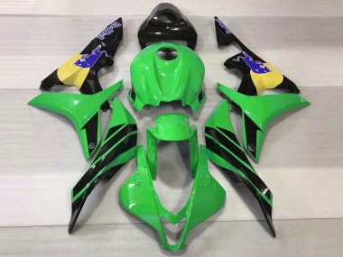 Outlet 2007-2008 Honda CBR600RR Motorcycle Fairings - Green & Blue Bull