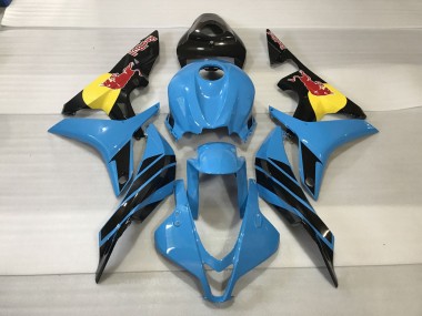 Outlet 2007-2008 Honda CBR600RR Motorcycle Fairings - Light Blue Red Bull