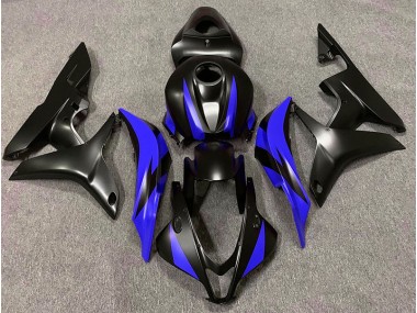 Outlet 2007-2008 Honda CBR600RR Motorcycle Fairings - Matte Black & Blue Design