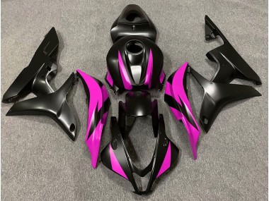 Outlet 2007-2008 Honda CBR600RR Motorcycle Fairings - Matte Black & Pink Design