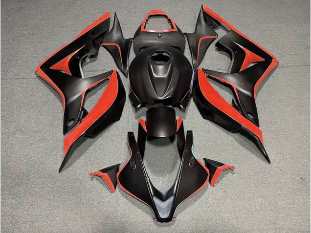 Outlet 2007-2008 Honda CBR600RR Motorcycle Fairings - Matte Black & Red Outlet 2007-2008 Honda CBR600RR Motorcycle Fairings - Matte Black & Red