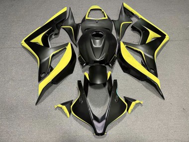Outlet 2007-2008 Honda CBR600RR Motorcycle Fairings - Matte Black & Yellow