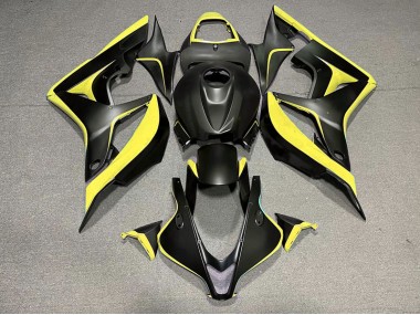 Outlet 2007-2008 Honda CBR600RR Motorcycle Fairings - Matte Black & Yellow