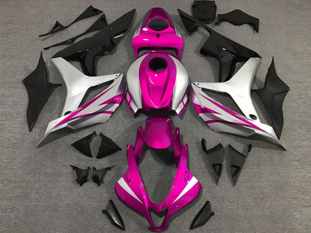 Outlet 2007-2008 Honda CBR600RR Motorcycle Fairings - Pink and Silver OEM Style