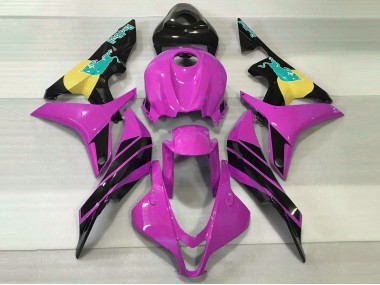 Outlet 2007-2008 Honda CBR600RR Motorcycle Fairings - Pink & Teal Bull