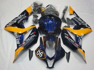 Outlet 2007-2008 Honda CBR600RR Motorcycle Fairings - Special Deep Blue and Yellow