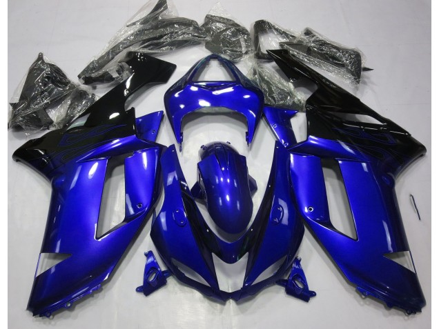 Outlet 2007-2008 Kawasaki ZX6R Motorcycle Fairings - Gloss Blue & Black