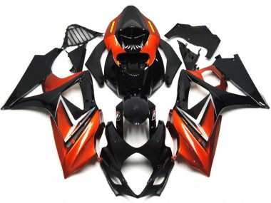 Outlet 2007-2008 Suzuki GSXR 1000 Motorcycle Fairings - Gloss Black and Bronze Gold logo
