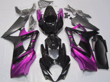 Outlet 2007-2008 Suzuki GSXR 1000 Motorcycle Fairings - Gloss Black and Pink
