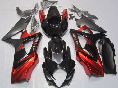 Outlet 2007-2008 Suzuki GSXR 1000 Motorcycle Fairings - Gloss Black and Red