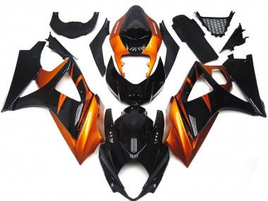 Outlet 2007-2008 Suzuki GSXR 1000 Motorcycle Fairings - Orange and Gloss Black Style