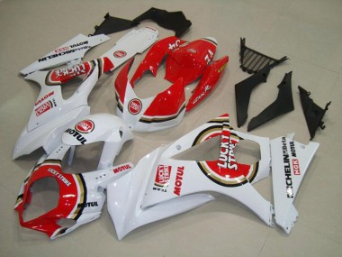 Outlet 2007-2008 Suzuki GSXR 1000 Motorcycle Fairings - Red Lucky Strike