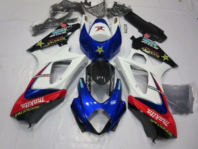 Outlet 2007-2008 Suzuki GSXR 1000 Motorcycle Fairings - White Rockstar