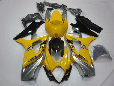 Outlet 2007-2008 Suzuki GSXR 1000 Motorcycle Fairings - Yellow Silver