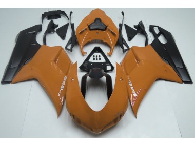 Outlet 2007-2012 Ducati 848 1098 1198 Motorcycle Fairings - Gloss Orange & Black