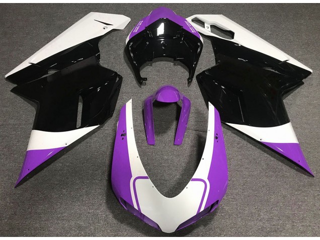 Outlet 2007-2012 Ducati 848 1098 1198 Motorcycle Fairings - Gloss Purple White and Black
