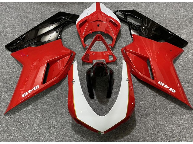 Outlet 2007-2012 Ducati 848 1098 1198 Motorcycle Fairings - Gloss Red & White (848 Sticker)
