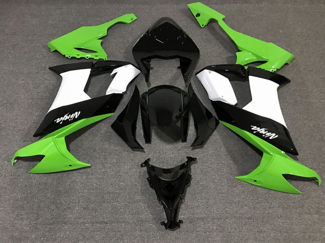 Outlet 2008-2010 Kawasaki ZX10R Motorcycle Fairings - Gloss Black & Green Outlet 2008-2010 Kawasaki ZX10R Motorcycle Fairings - Gloss Black & Green