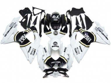 Outlet 2008-2010 Suzuki GSXR 600-750 Motorcycle Fairings - Black Lucky Strike 79