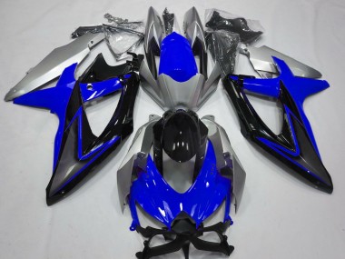 Outlet 2008-2010 Suzuki GSXR 600-750 Motorcycle Fairings - Blue and Silver