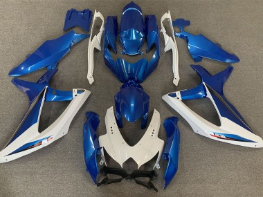 Outlet 2008-2010 Suzuki GSXR 600-750 Motorcycle Fairings - OEM Style Blue and White