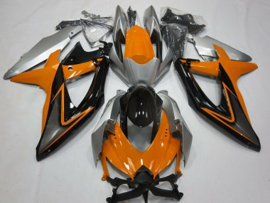 Outlet 2008-2010 Suzuki GSXR 600-750 Motorcycle Fairings - Orange and Silver