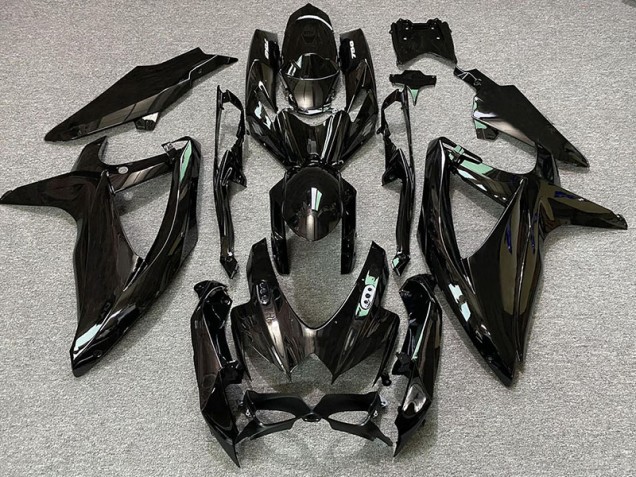 Outlet 2008-2010 Suzuki GSXR 600-750 Motorcycle Fairings - Pearl Black & White Logos