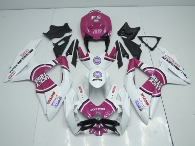 Outlet 2008-2010 Suzuki GSXR 600-750 Motorcycle Fairings - Pink Lucky Strike