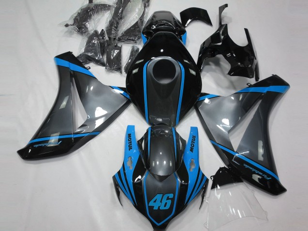 Outlet 2008-2011 Honda CBR1000RR Motorcycle Fairings - Gray Motul & Light Blue